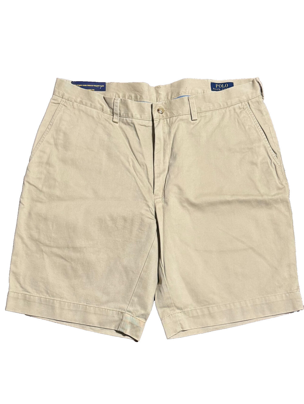 NWT Polo Ralph Lauren Shorts Mens 36 9" Inseam Classic Fit Flat Front Chino Tan